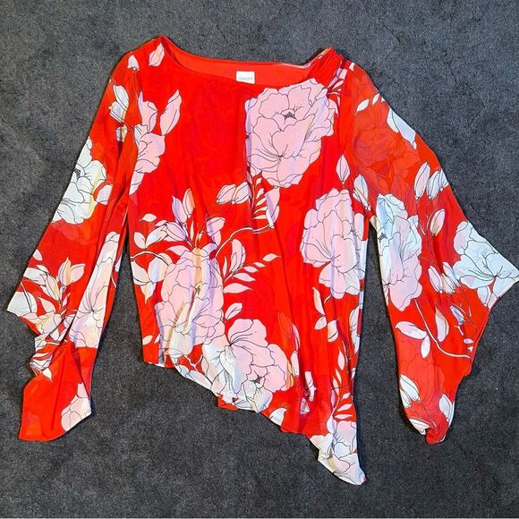 Chico’s flowy floral top ~ kimono sleeve ~ lined ~ Chico’s size 3 - Picture 1 of 8